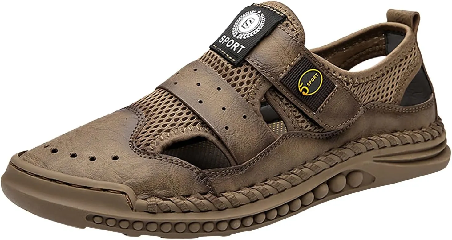 New Men's Outdoor Sports Sandals Casual Anti Slip Hiking Breathable Mesh Men's Arch Support Shoes for Summer