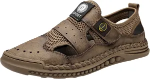 New Men's Outdoor Sports Sandals Casual Anti Slip Hiking Breathable Mesh Men's Arch Support Shoes for Summer