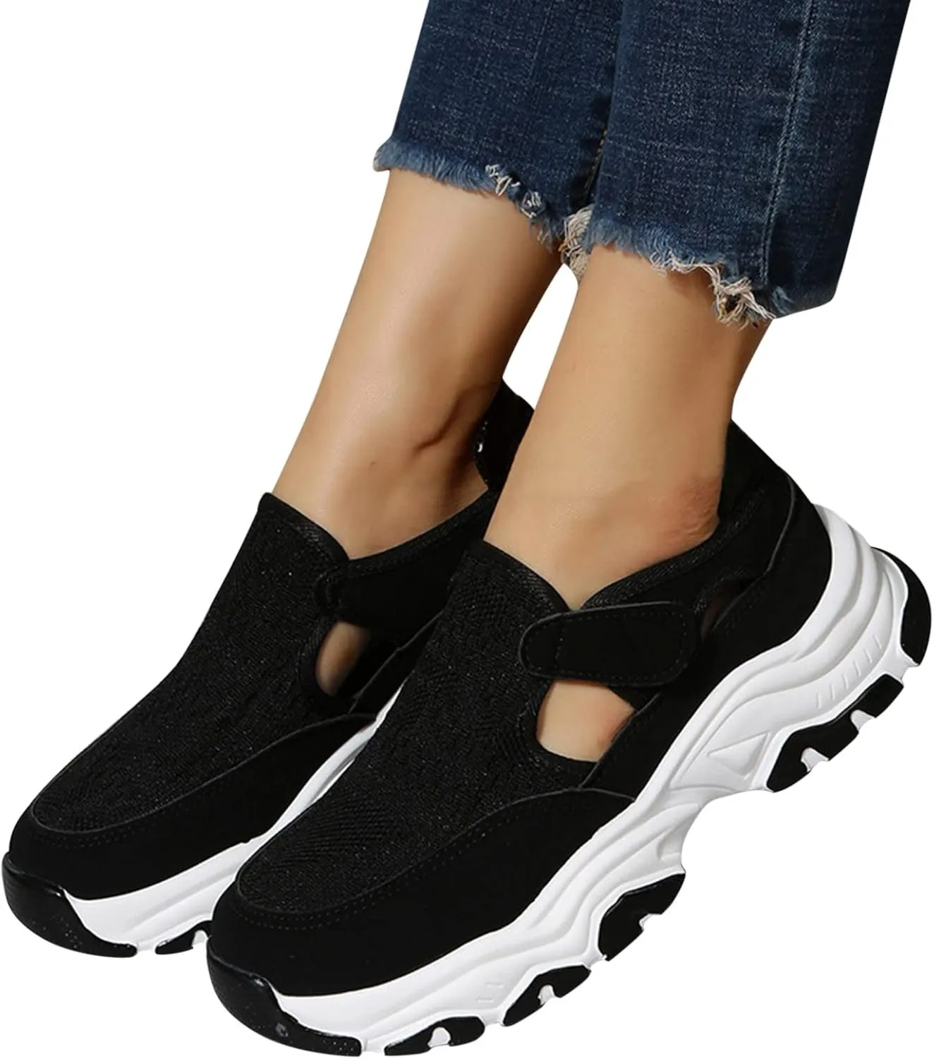 Orthopedic Sneakers for Women Comfortable Platform Shoes Lightweight Fashion Sport Sneakers Work Shoes for Women Casual Walking Shoes Cushion Breathable Tennis Shoes Hollow Out
