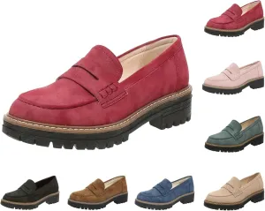 Orthoture-Orthopedic Platform Loafers Comfortable Lightweight Leather Loafers Slip-On Walking Shoes Cute Casual Dress Shoes