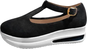 Platform Sandals Women Retro Inspired T Bar Strap Comfortable with Block Heel and Open Toe for Vintage Summer Fashion Orthopedic Sandal Beach Dressy Flip Flops for Wide Toe 2025 Spring