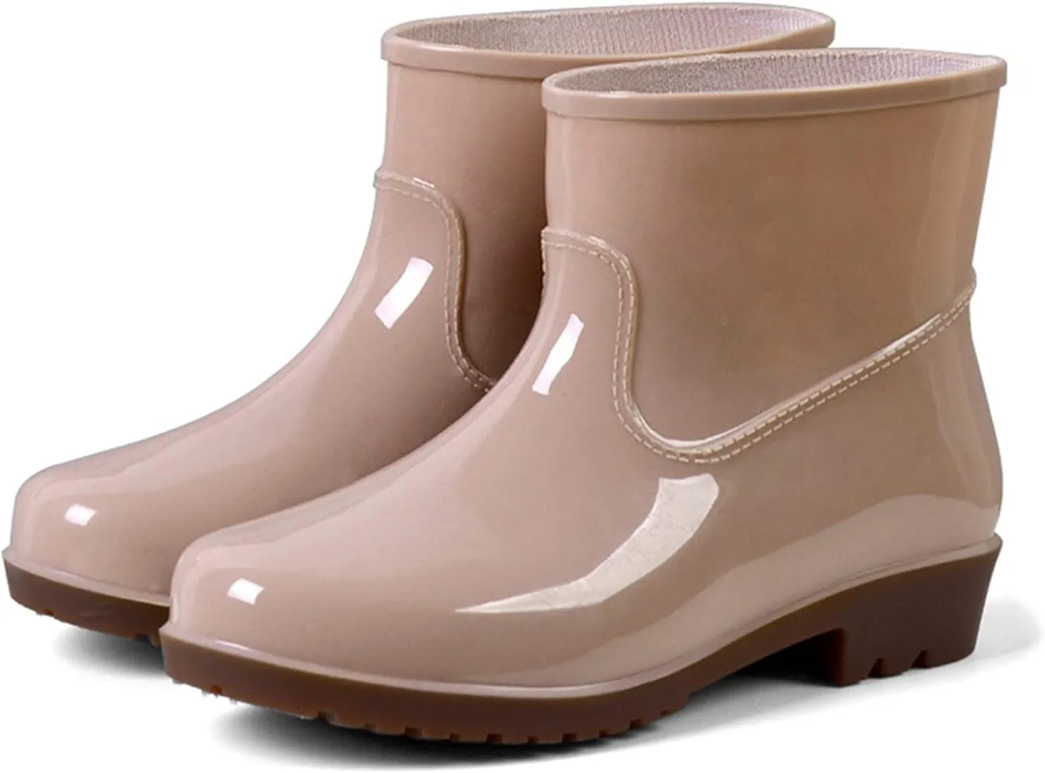 Rain Boots for Women Booties Short Waterproof Chelsea Boots Ankle Platform Rubber with Chunky Heel Rain Boots Outdoor Garden