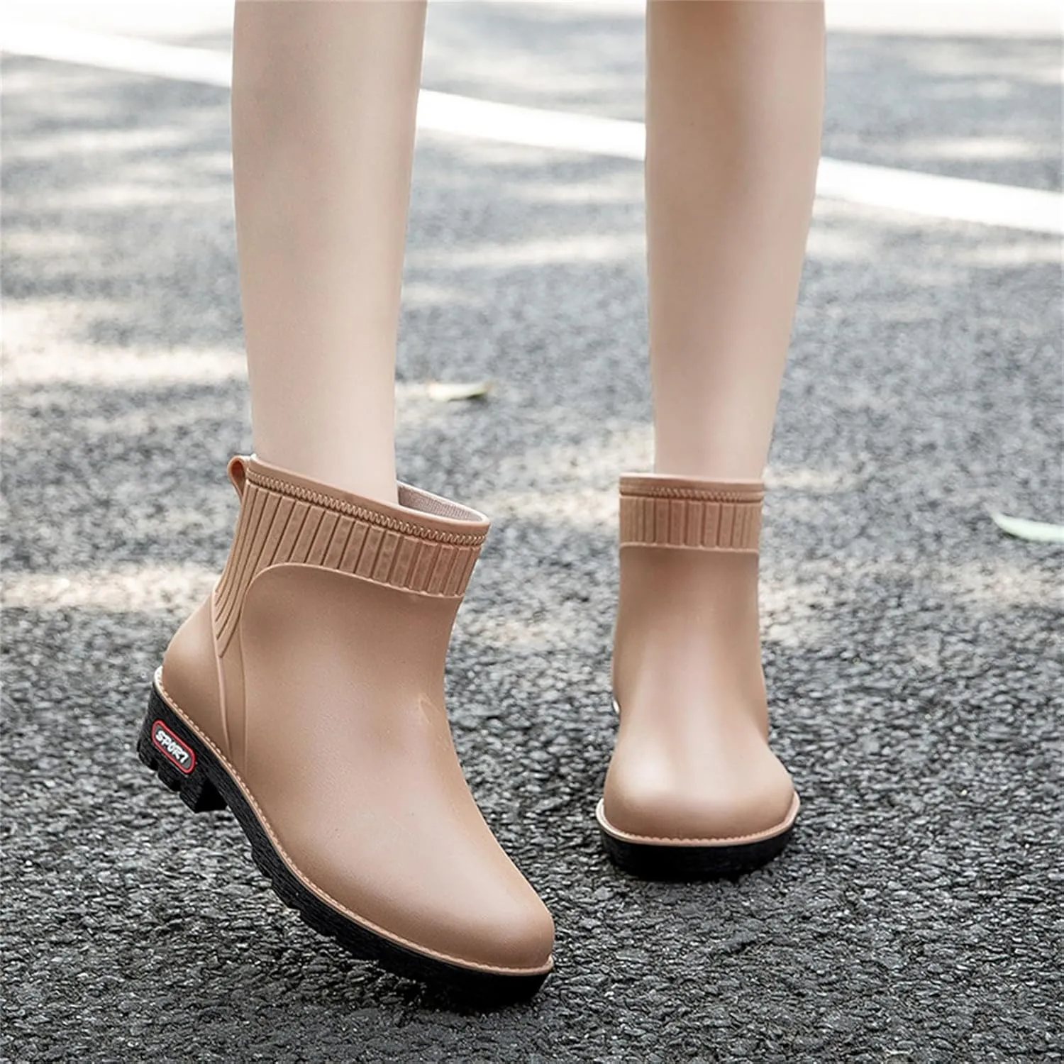 Rain Boots for Women Waterproof Fashion Garden Shoes Non Slip Mid Calf Rainboots Ladies Outdoor Workout Rain Shoes