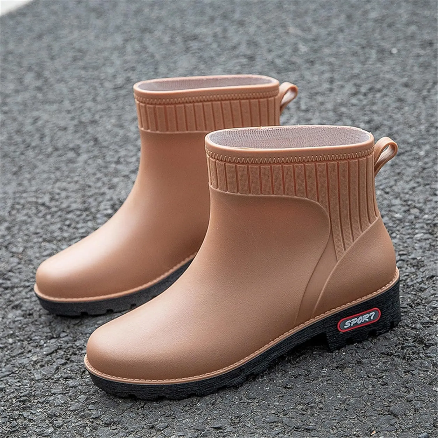 Rain Boots for Women Waterproof Fashion Garden Shoes Non Slip Mid Calf Rainboots Ladies Outdoor Workout Rain Shoes