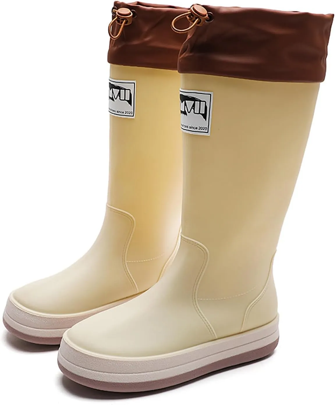 Rain Boots Women Tall Waterproof Mens Grounded Footwear Lace Up Fall Booties 2024 Low Heel Slip On Barefoot Shoes Women's Ankle Rain Boots Rubber Fishing Deck