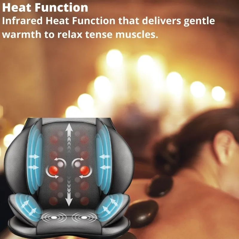 Shiatsu Neck And Back Massager APP Control 2D 3D Kneading Full Back Massager with Heat And Compression Massage Chair Pad for Shoulder Neck Back