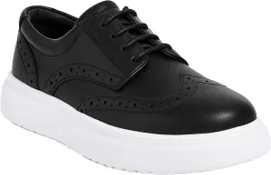 SIRRI Boys Black Brogue Dress Shoes, Classic Lace-Up Design for Formal & Casual Wear, Size US Little Kid 13