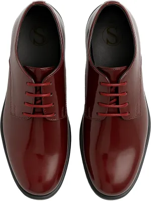 SIRRI Boys Derby Patent Formal Dress Shoes Lace Up Wedding Prom Footwear