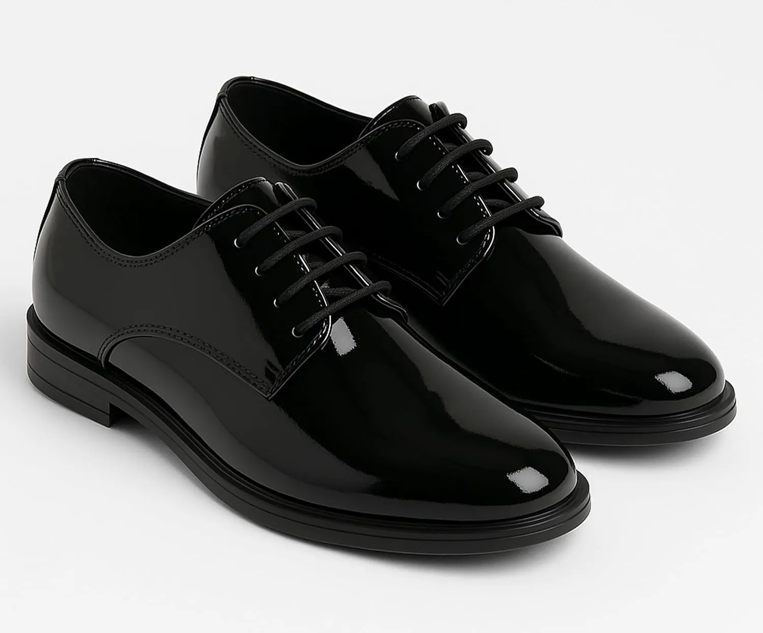 SIRRI Boys Derby Patent Formal Dress Shoes Lace Up Wedding Prom Footwear