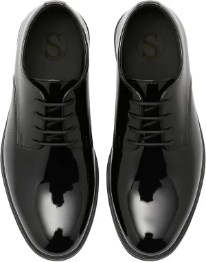 SIRRI Boys Derby Patent Formal Dress Shoes Lace Up Wedding Prom Footwear