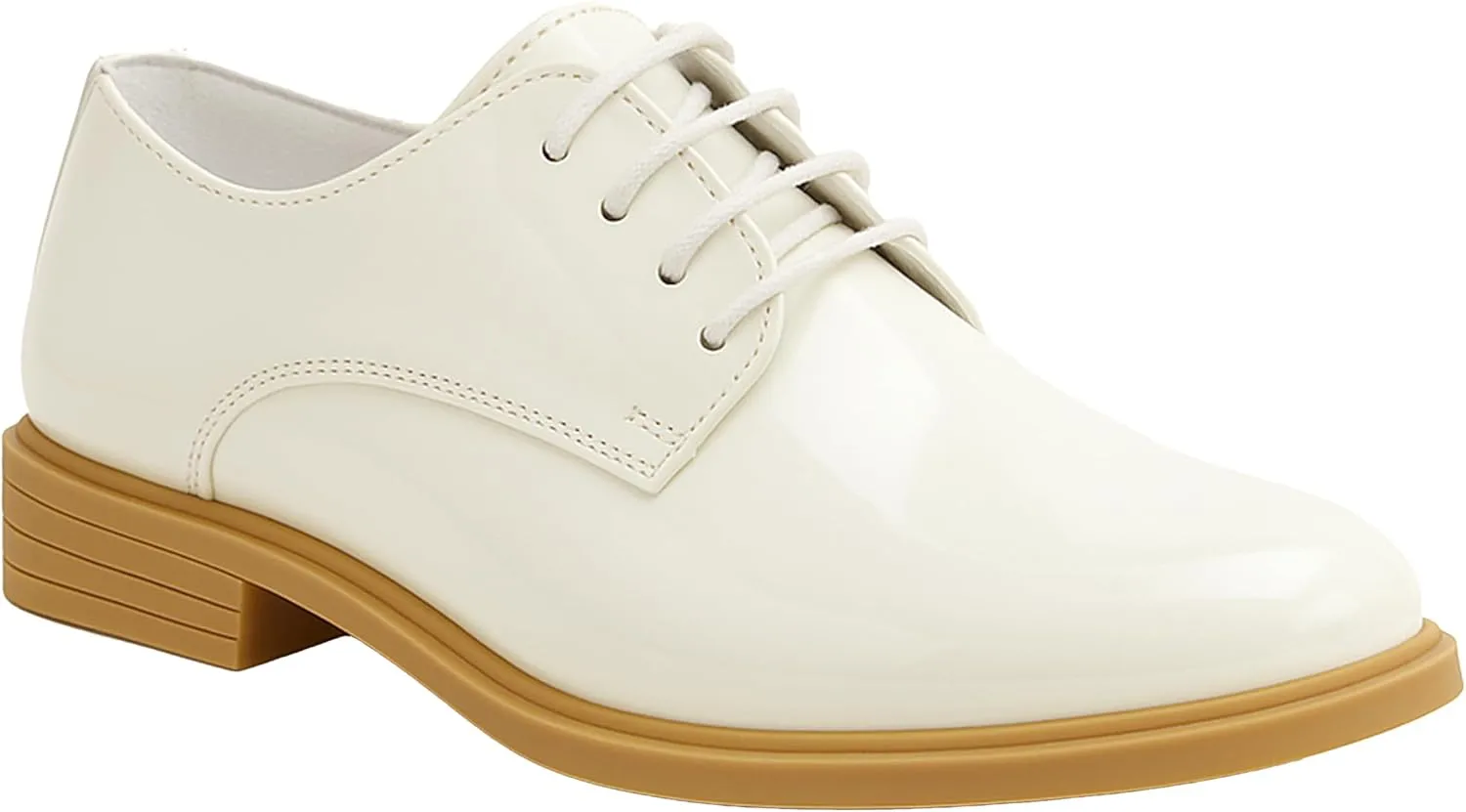 SIRRI Boys Derby Patent Formal Dress Shoes Lace Up Wedding Prom Footwear