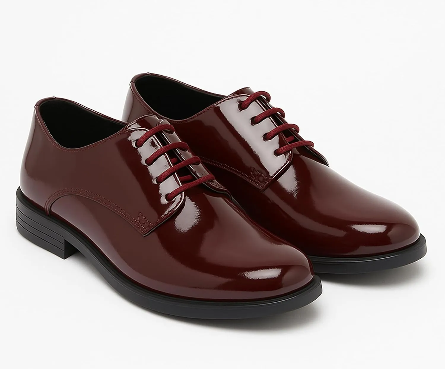 SIRRI Boys Derby Patent Formal Dress Shoes Lace Up Wedding Prom Footwear