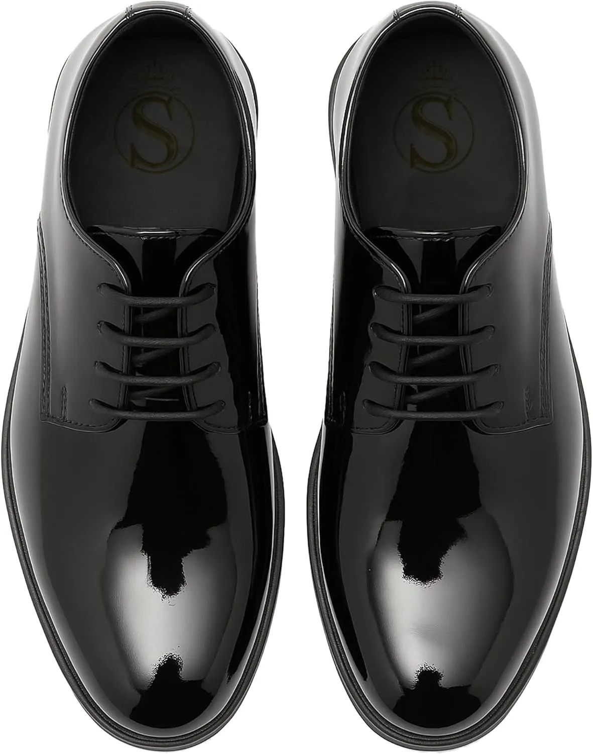 SIRRI Boys Derby Patent Formal Dress Shoes Lace Up Wedding Prom Footwear