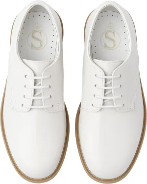 SIRRI Boys Derby Patent Formal Dress Shoes Lace Up Wedding Prom Footwear