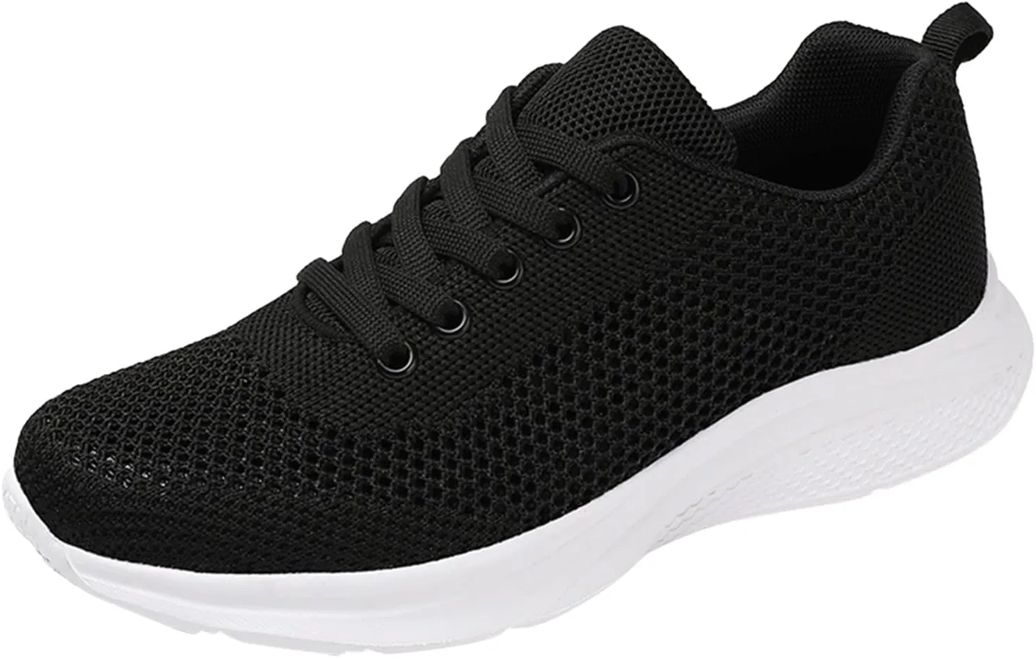 Sneakers for Women Casual Mesh Breathable Lace Up Walking Non Slip Work Shoes Women Athletic Women's Casual Shoes Casual Sneakers Black Tennis Shoe Trainers Shoe