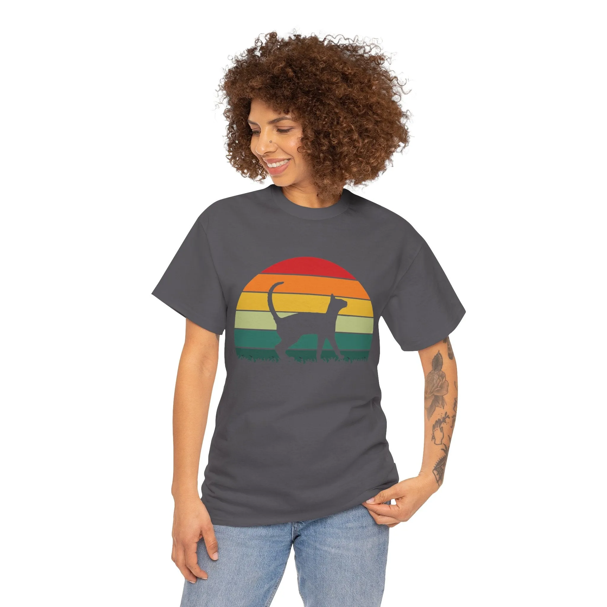 Sunset Cat Cotton Tee