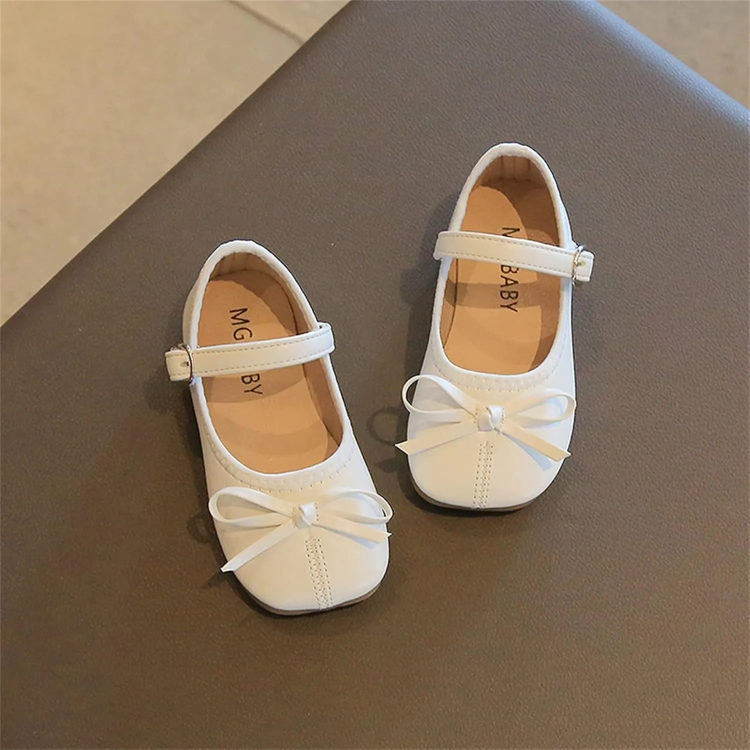 Toddler Girls Dress Shoes Bow Slip On Mary Jane Ballet Flats Flower Girl School Party Wedding Shoes