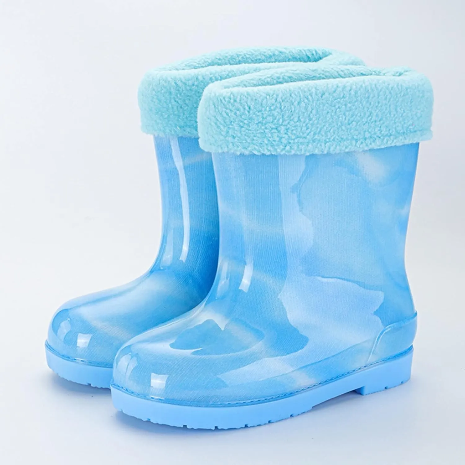 Toddler Kids Rain Boots with Cute Bow Waterproof Rubber Boots for Girls Boys Tie Dye Girls Boots Size 2 Big Kid