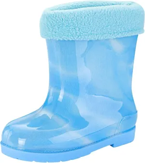 Toddler Kids Rain Boots with Cute Bow Waterproof Rubber Boots for Girls Boys Tie Dye Girls Boots Size 2 Big Kid