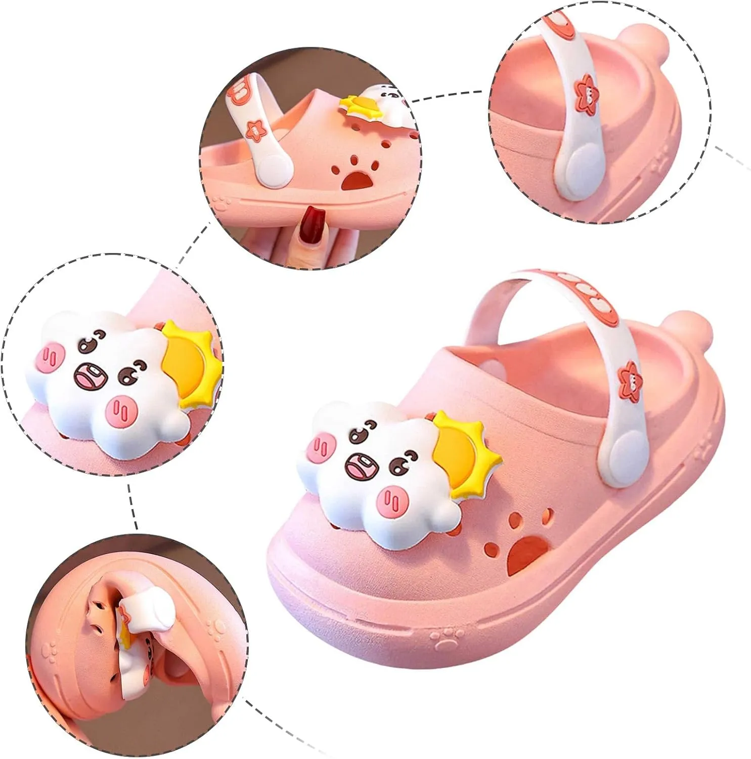 Unisex Slides for Indoor and Outdoor Cartoon Cute Little Girl Childrens Indoor And Outdoor Breathable Non Slip Beach Sandals