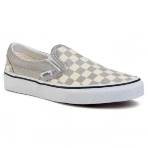 Vans Classic Slip-On VN0A4U38WS31 Men's White/Silver Checkerboard Shoes HS3826