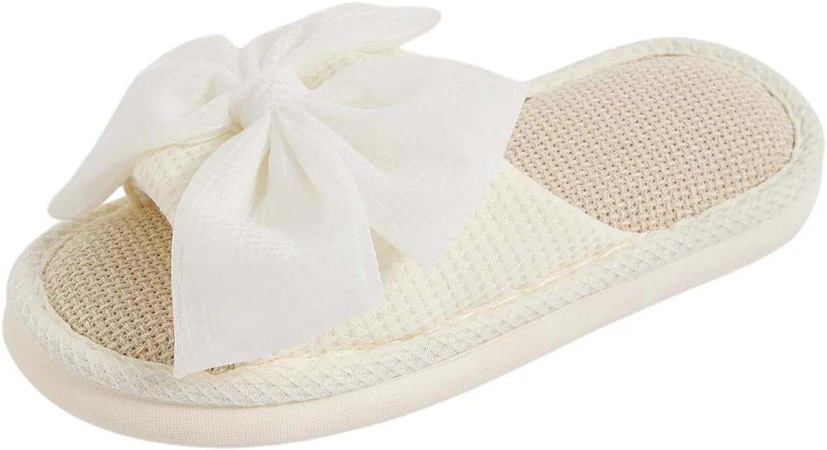 Verdusa Women's Memory Foam House Slippers Cute Bow Slippers Home Shoes