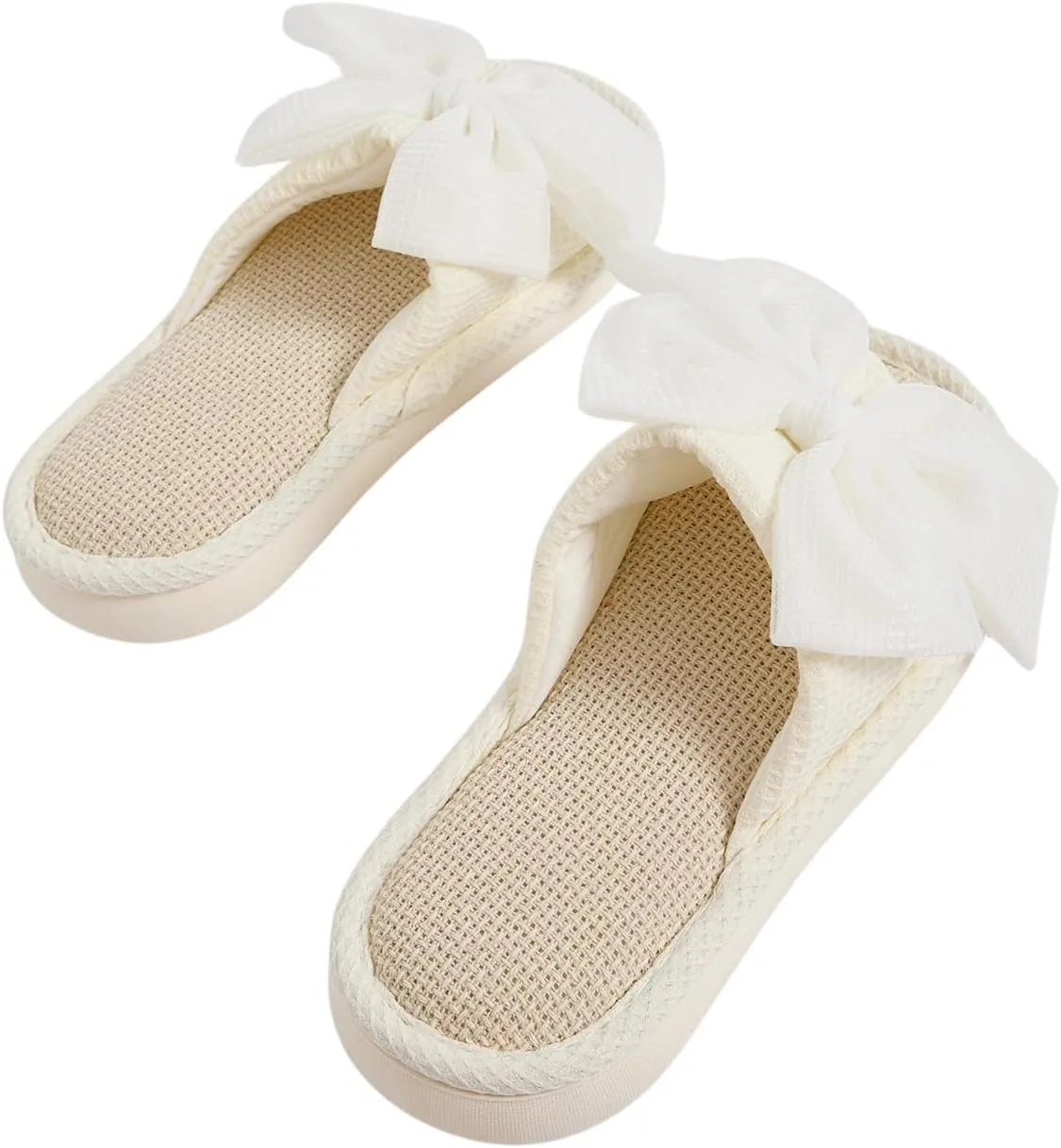 Verdusa Women's Memory Foam House Slippers Cute Bow Slippers Home Shoes