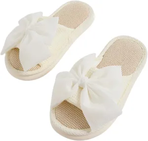 Verdusa Women's Memory Foam House Slippers Cute Bow Slippers Home Shoes