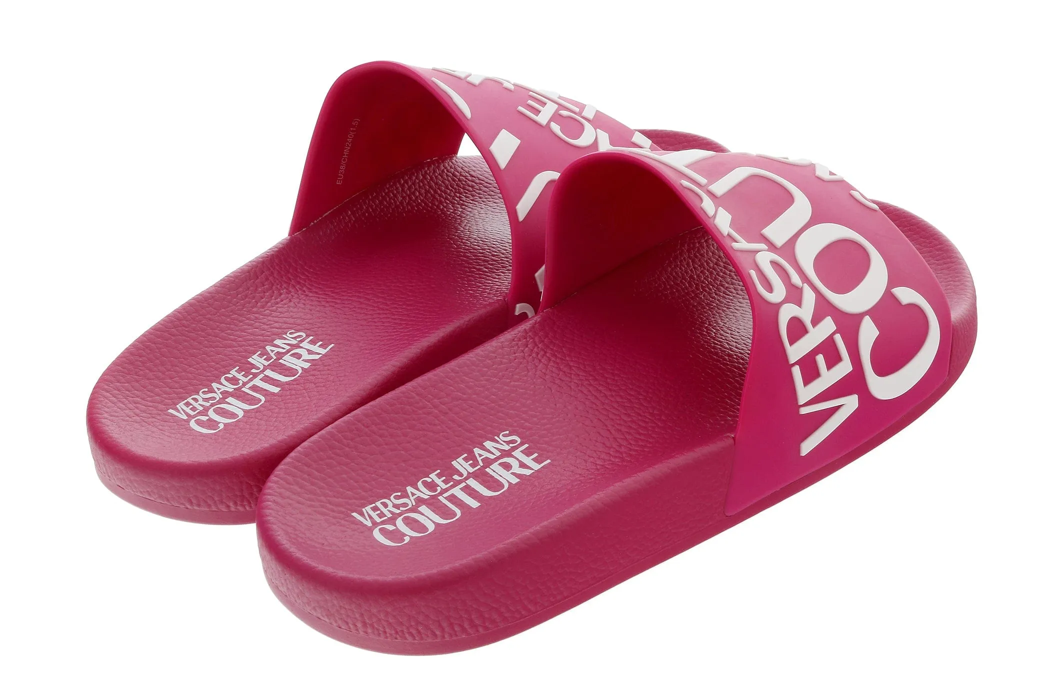 Versace Jeans Couture Fuchsia Signature Pool Slide - EU Size 37