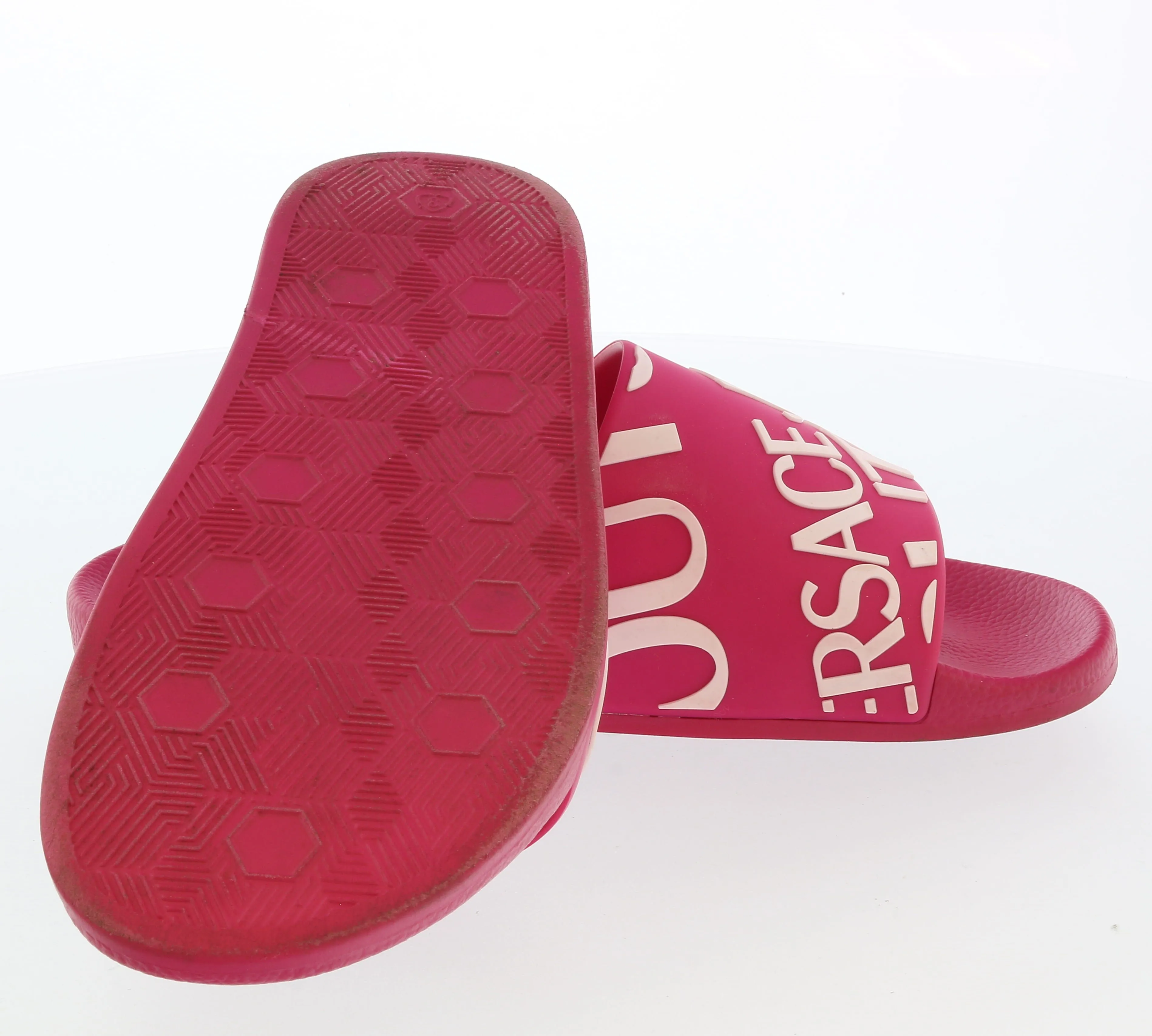Versace Jeans Couture Fuchsia Signature Pool Slide - EU Size 37