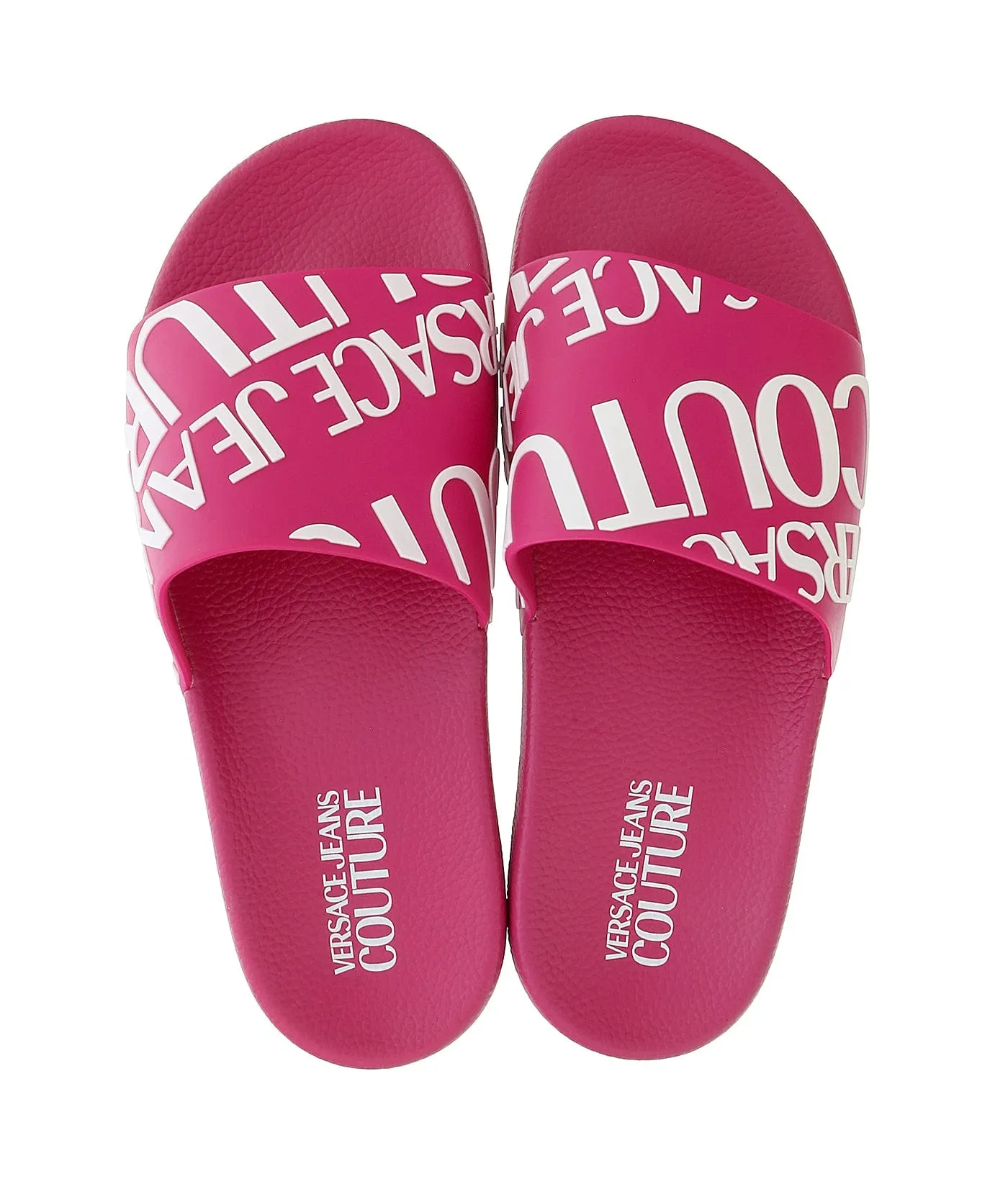 Versace Jeans Couture Fuchsia Signature Pool Slide - EU Size 37