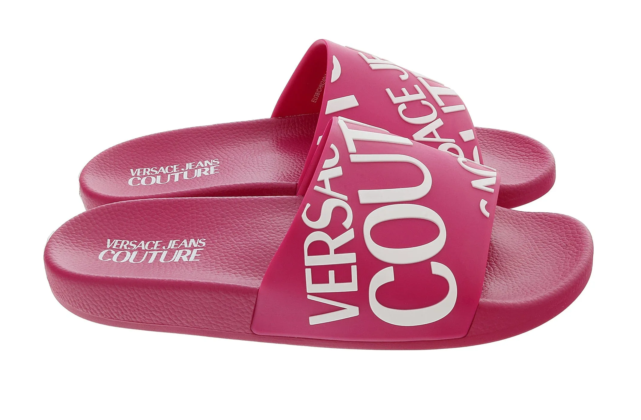 Versace Jeans Couture Fuchsia Signature Pool Slide - EU Size 37