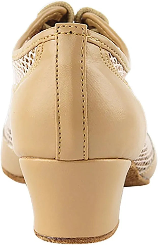 Very Fine Dance Shoes - Ladies Practice, Cuban Low Heel Ballroom Dance Shoes - 2009-1.5-inch Heel and Foldable Brush Bundle