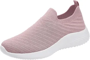 Walking Shoes Women Slip on Athletic Walking Shoes Casual Breathable Mesh Comfort Lightweight Sock Shoe Non Slip Running Tennis Sneakers