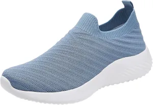 Walking Shoes Women Slip on Athletic Walking Shoes Casual Breathable Mesh Comfort Lightweight Sock Shoe Non Slip Running Tennis Sneakers