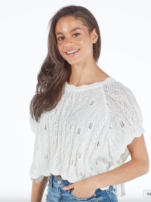 White Crochet Top With Side Bows
