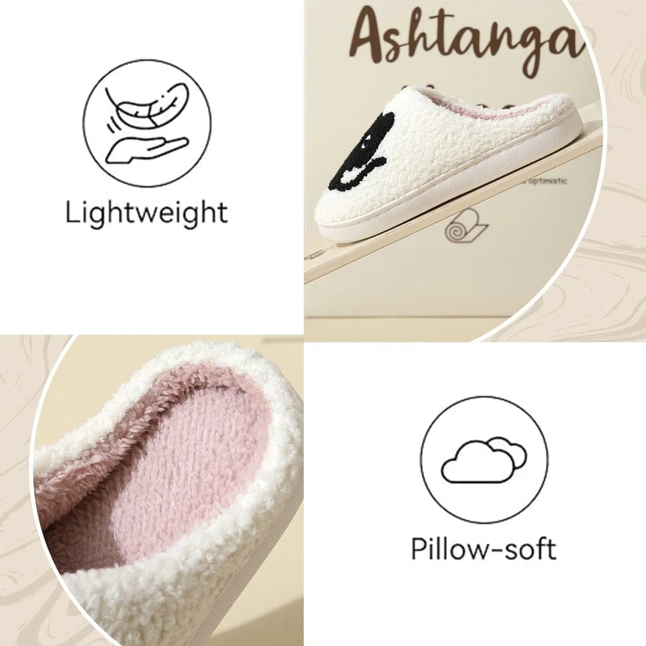 Women's and men's fluffy plush slippers, home slippers, cute warm shoes, indoor and outdoor girls' slippers, memory sponge, retro couple shoes