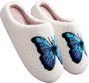Women's and men's fluffy plush slippers, home slippers, cute warm shoes, indoor and outdoor girls' slippers, memory sponge, retro couple shoes