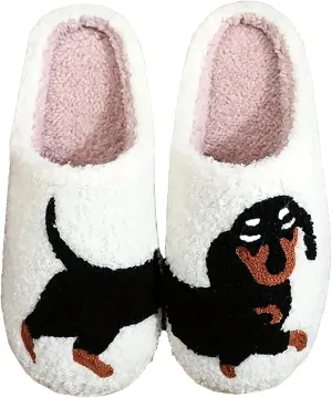 Women's and men's fluffy plush slippers, home slippers, cute warm shoes, indoor and outdoor girls' slippers, memory sponge, retro couple shoes