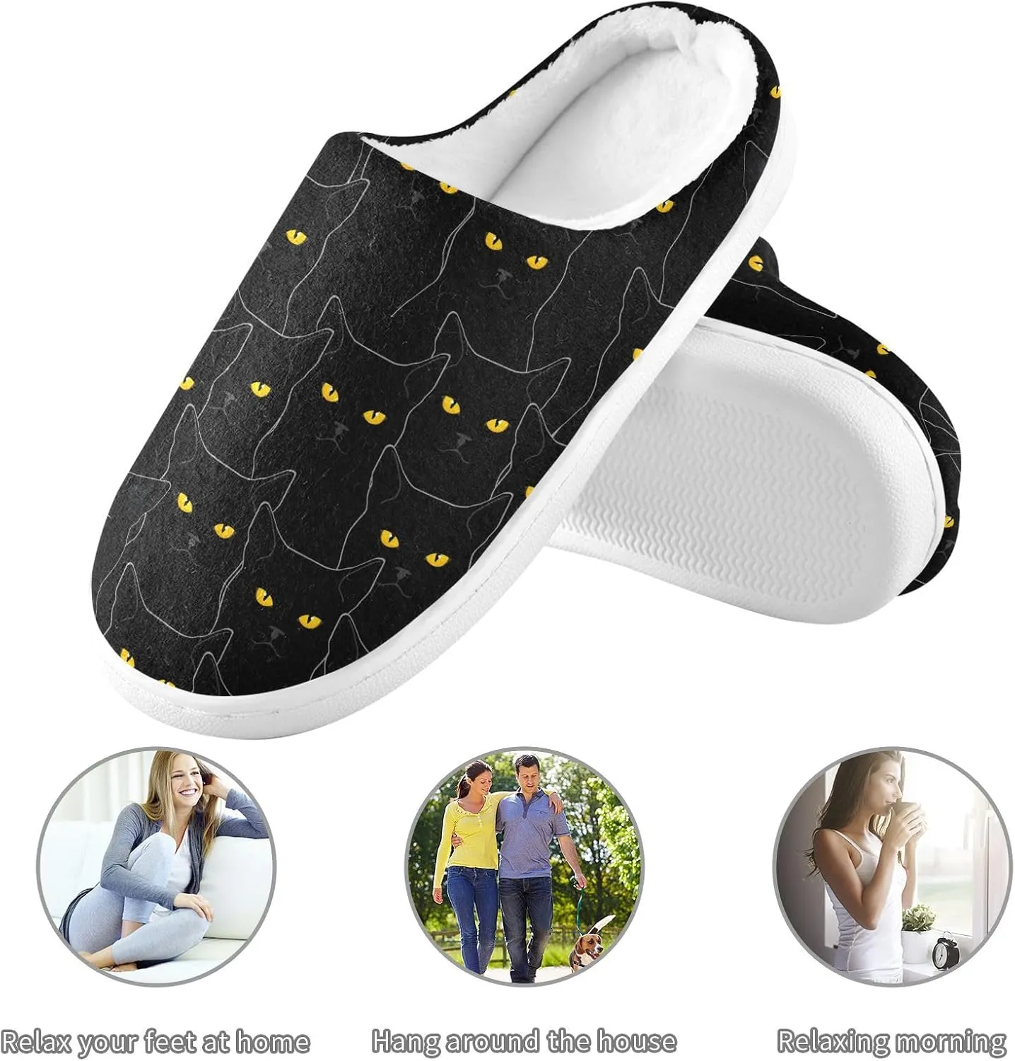 Women's and Men's Fuzzy House Slippers Cozy Memory Foam Slippers Warm Nonslip Slippers