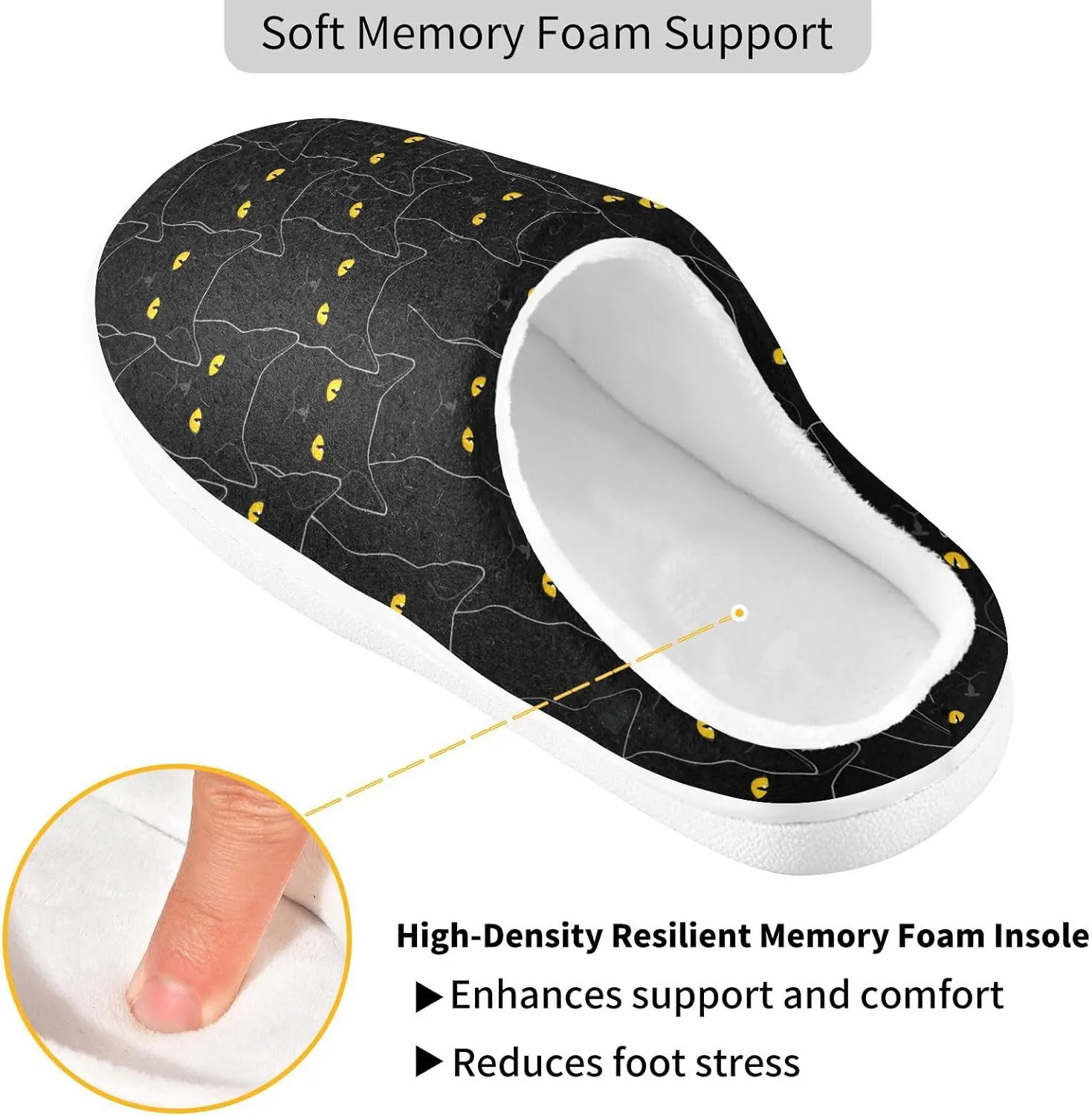 Women's and Men's Fuzzy House Slippers Cozy Memory Foam Slippers Warm Nonslip Slippers