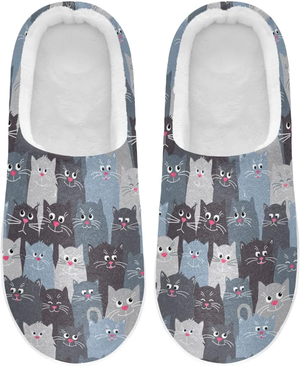 Women's and Men's Fuzzy House Slippers Cozy Memory Foam Slippers Warm Nonslip Slippers