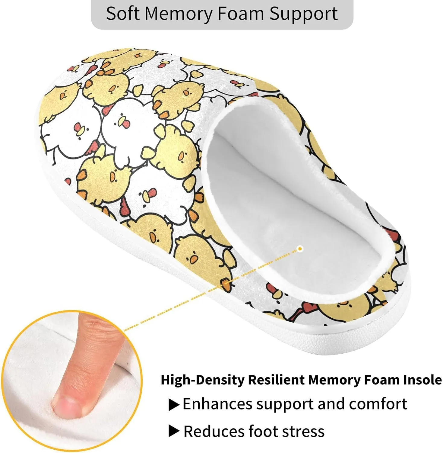 Women's and Men's Fuzzy House Slippers Cozy Memory Foam Slippers Warm Nonslip Slippers