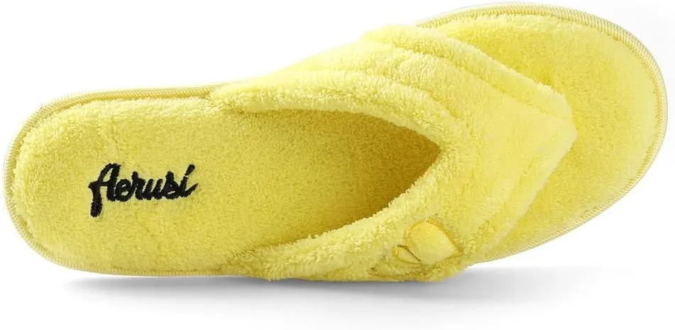 Women's Comfort Plush Lining Memory Foam Spa Thong Flip Flops House Indoor Slippers Anti Slip Sole