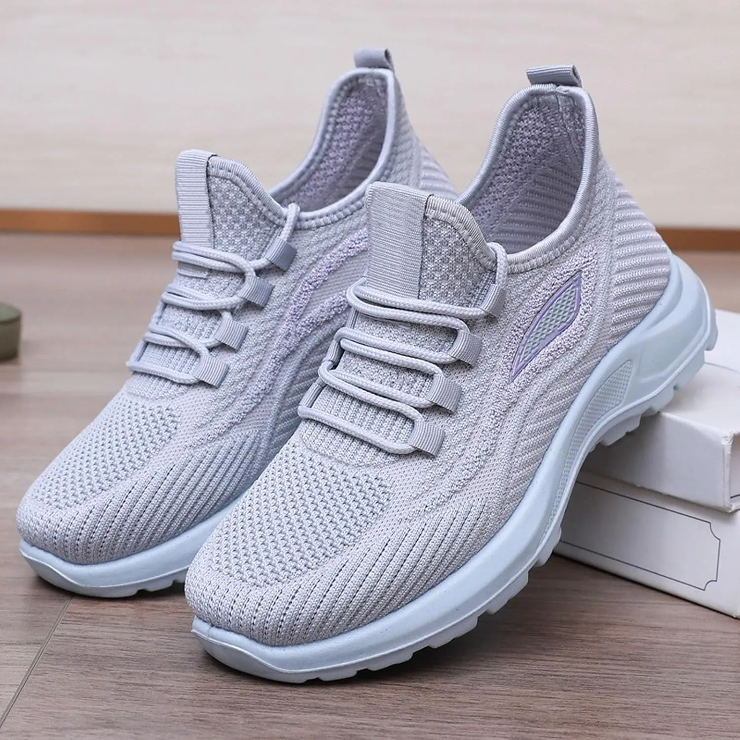 Women's Fashion Pure Color Cloth Casual Sports Shoes Breathable Non Slip Casual Shoes Indoor Running Shoe