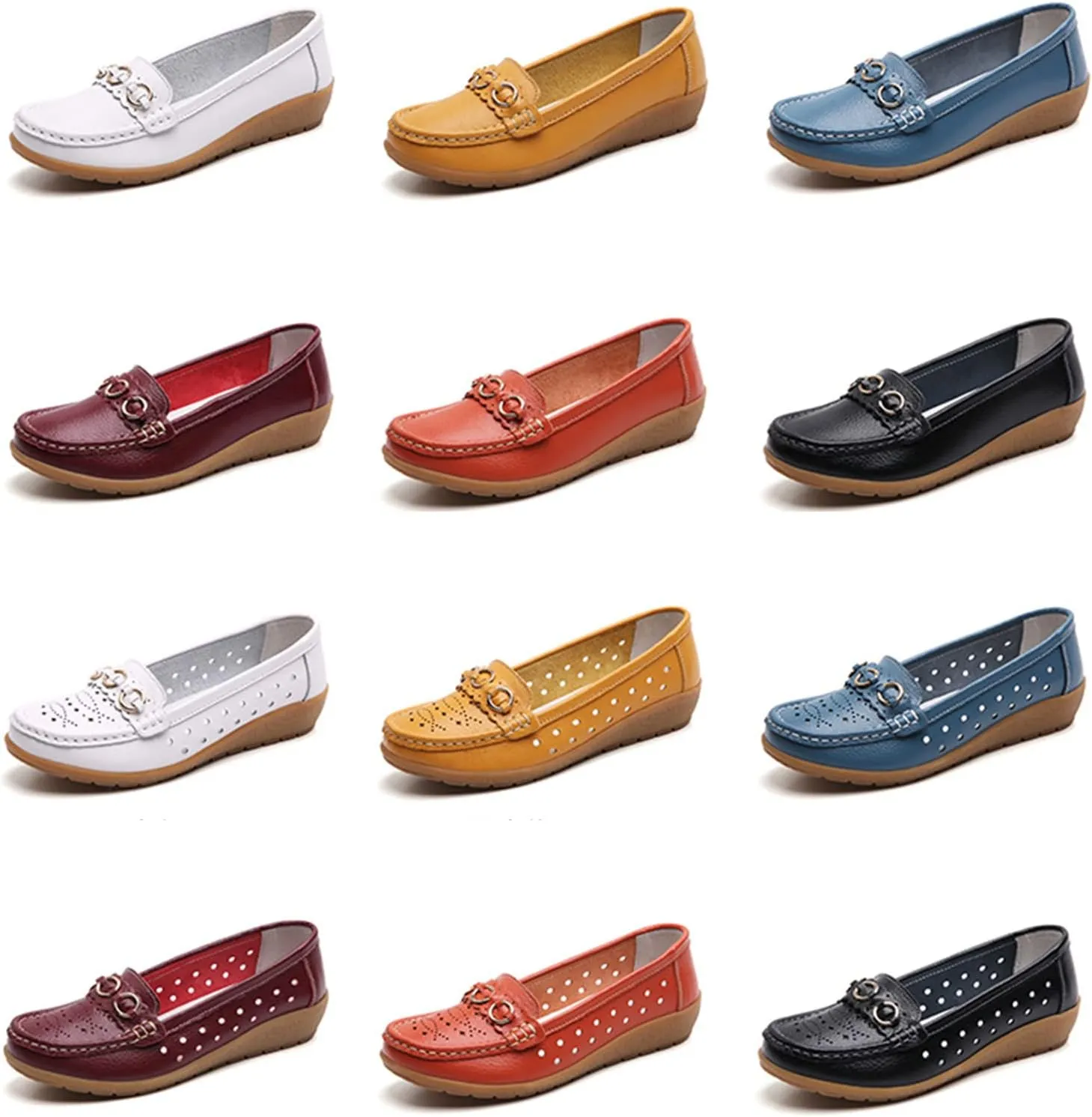 Womens Loafers Comfortable Dressy Leather Penny Loafers Slip On Walking Shoes Arch Support Cushion Orthopedic Shoes