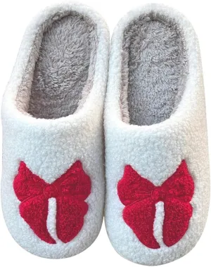 Women's Men's Cute Retro House Slippers Memory Foam Plush Fuzzy Indoor Shoes