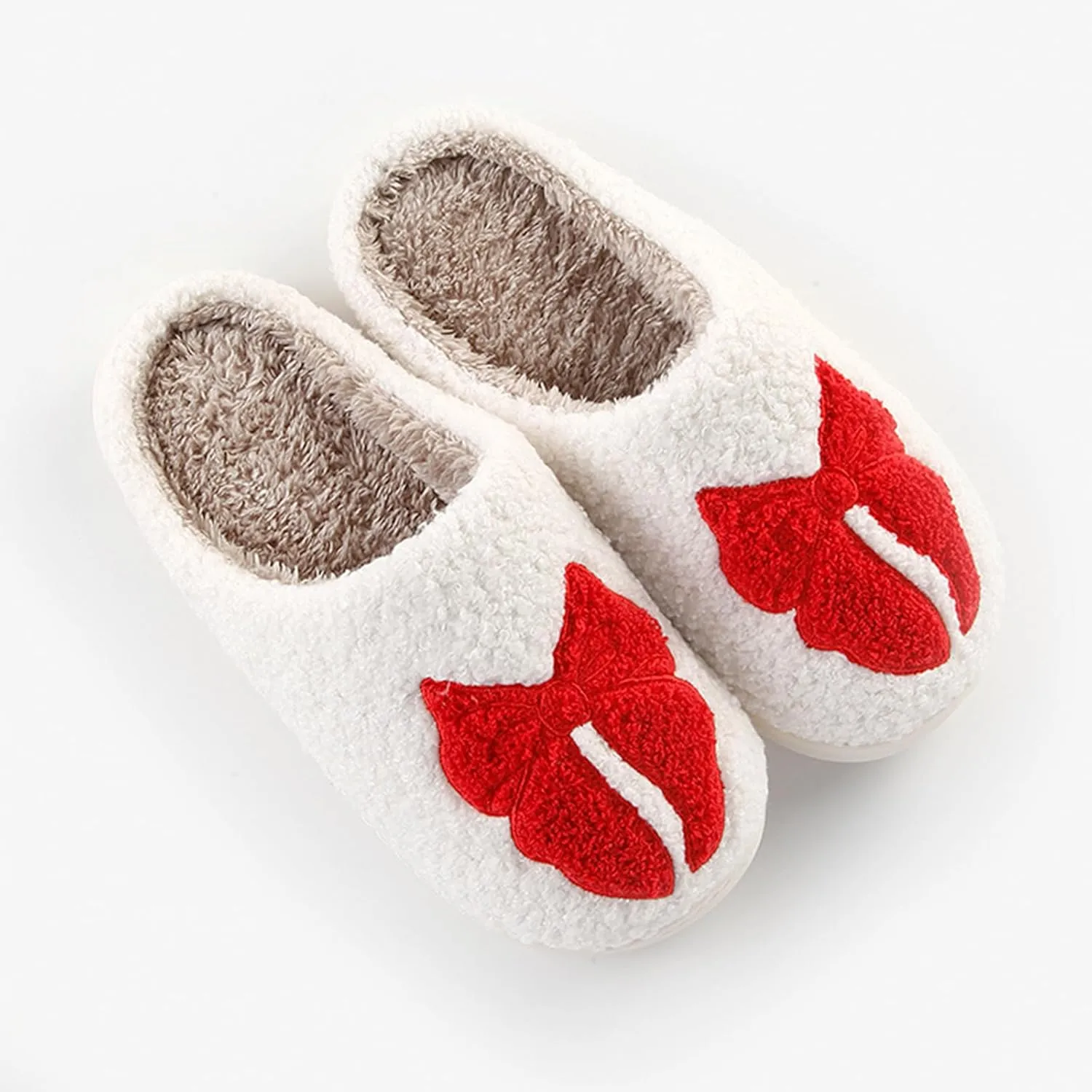Women's Men's Cute Retro House Slippers Memory Foam Plush Fuzzy Indoor Shoes