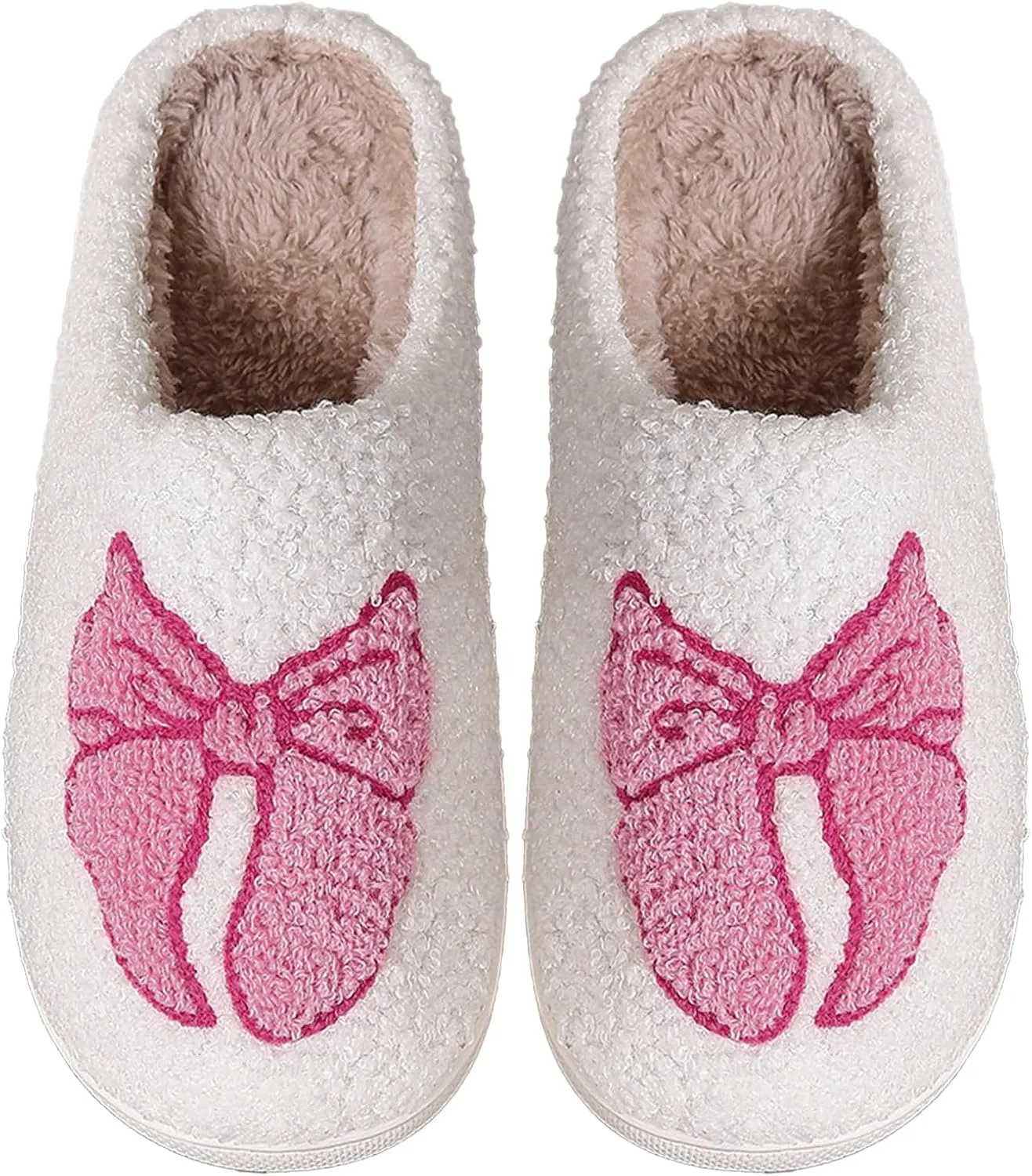 Women's Men's Cute Retro House Slippers Memory Foam Plush Fuzzy Indoor Shoes