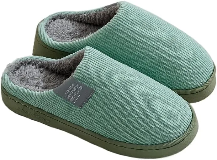 Women's Platform Indoor Slippers, Solid Color Plush Slippers